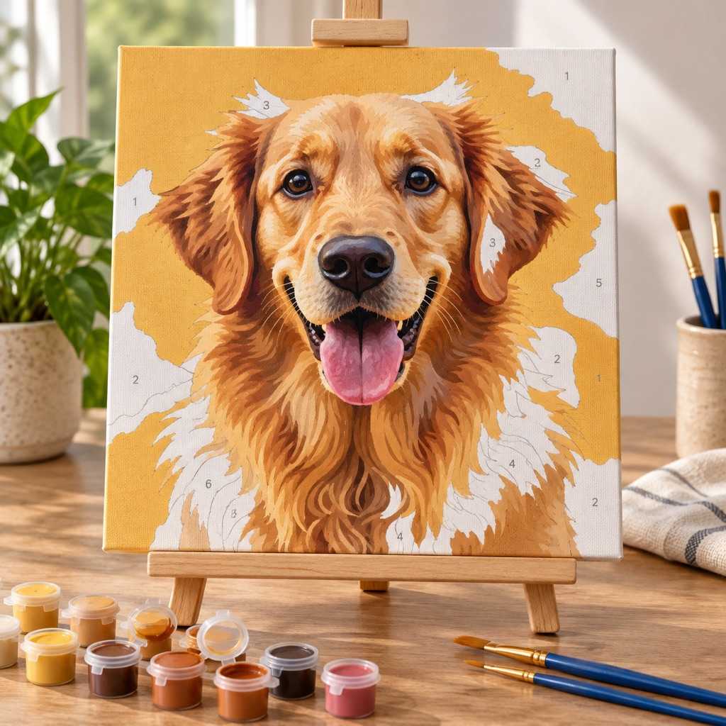 Example paint by numbers template generated by ArtPatt from a photo