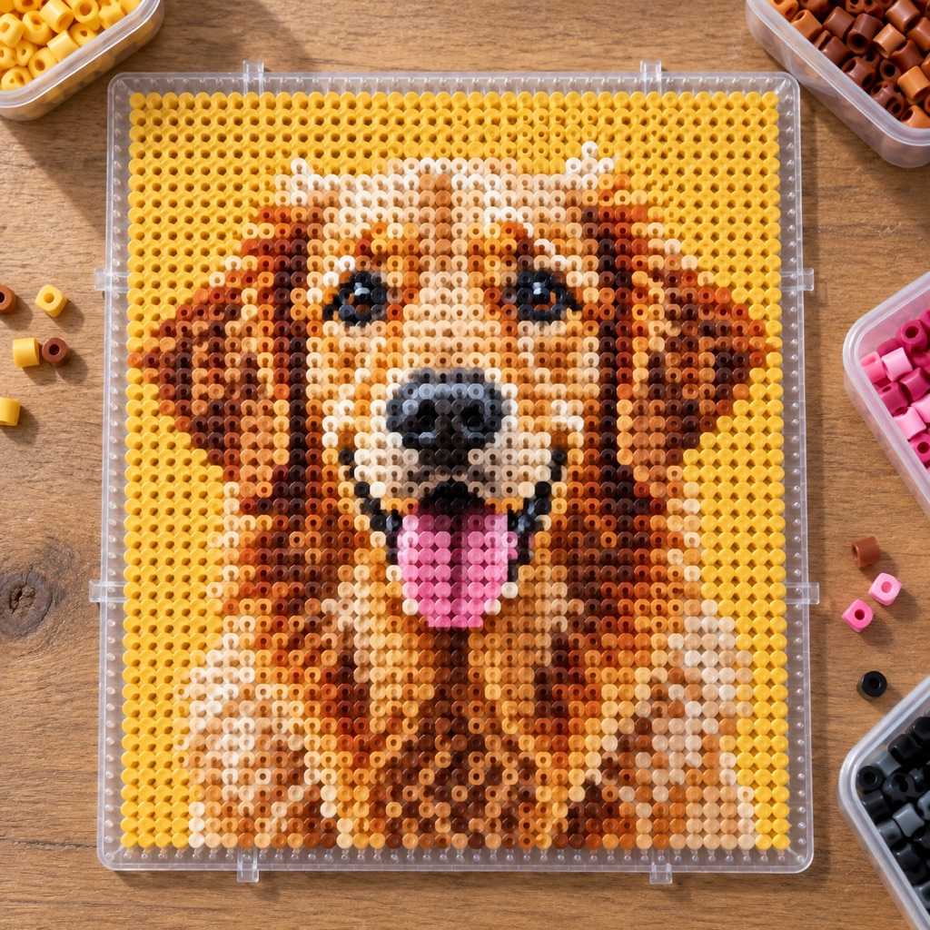 Example Perler bead pattern generated by ArtPatt from a photo