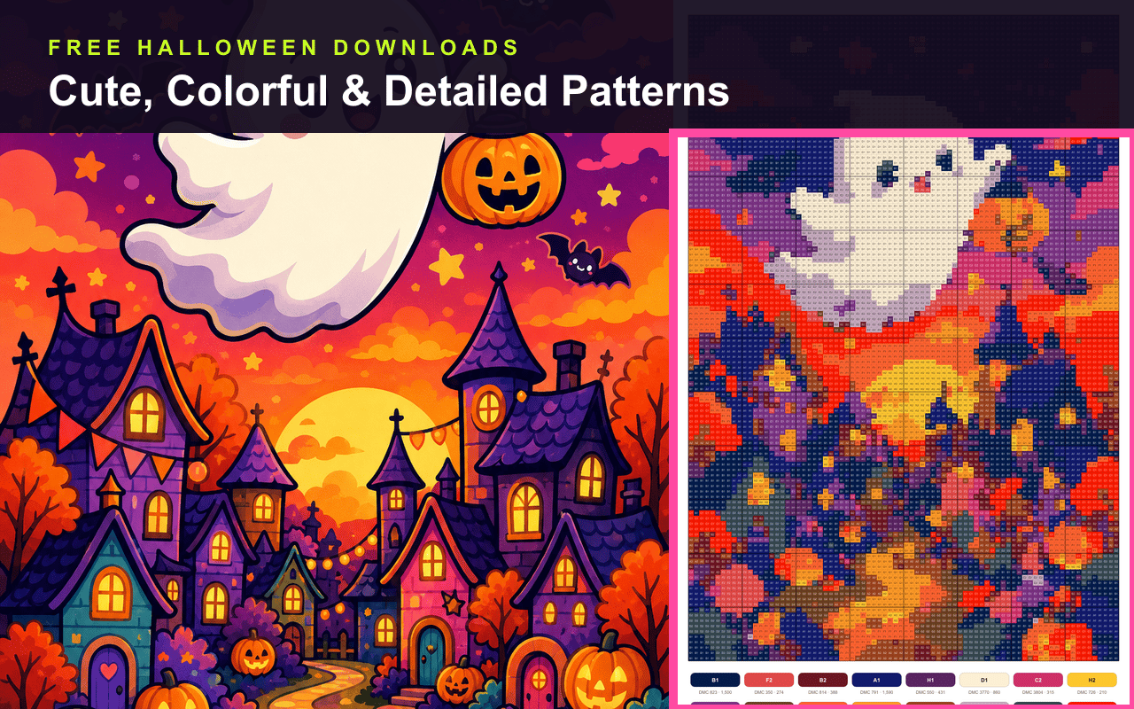 11 Free Cute Halloween Cross-Stitch Patterns