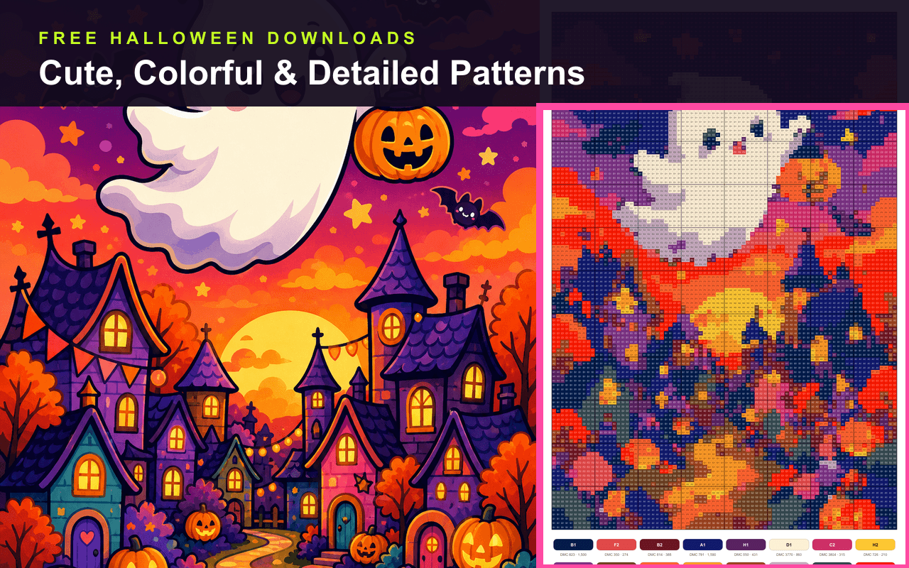 11 Free Cute Halloween Cross-Stitch Patterns