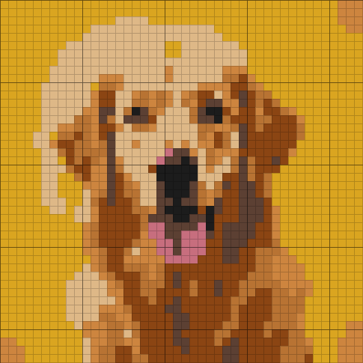 44 by 44 chart generated from the photo